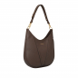 Preview: Hobo Bag Schultertasche aus Kalbsleder in dunkelbraun